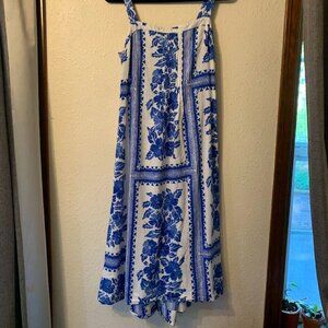 Sonoma Blue and White Floral Casual Dress - Size PS